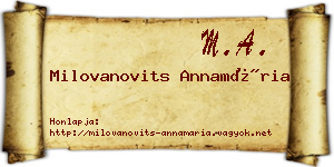 Milovanovits Annamária névjegykártya